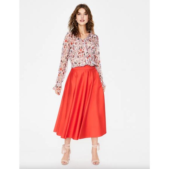 Boden Stephanie Silk Sheer Blouse Pink Floral Women’s 8 Ruffle Boho Cottagecore - Picture 16 of 16